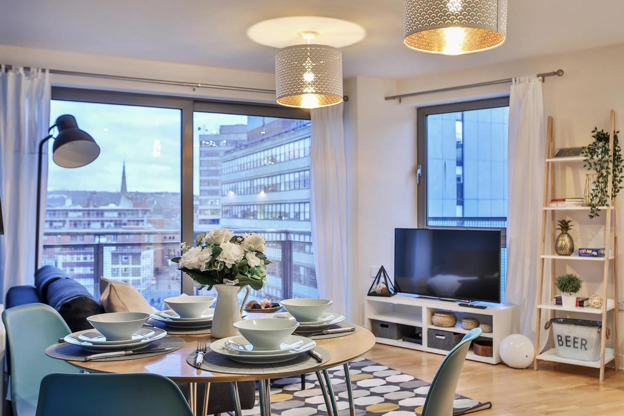 Skyview Apartment By Noknokstay - City Centre With Parking - Group, Family, Business Sheffield Exterior photo